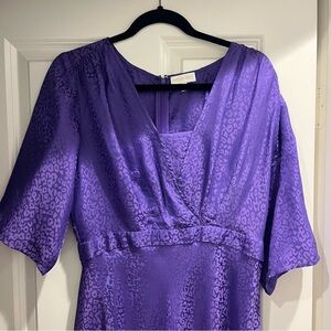 Ronny Kobo purple leopard silk dress